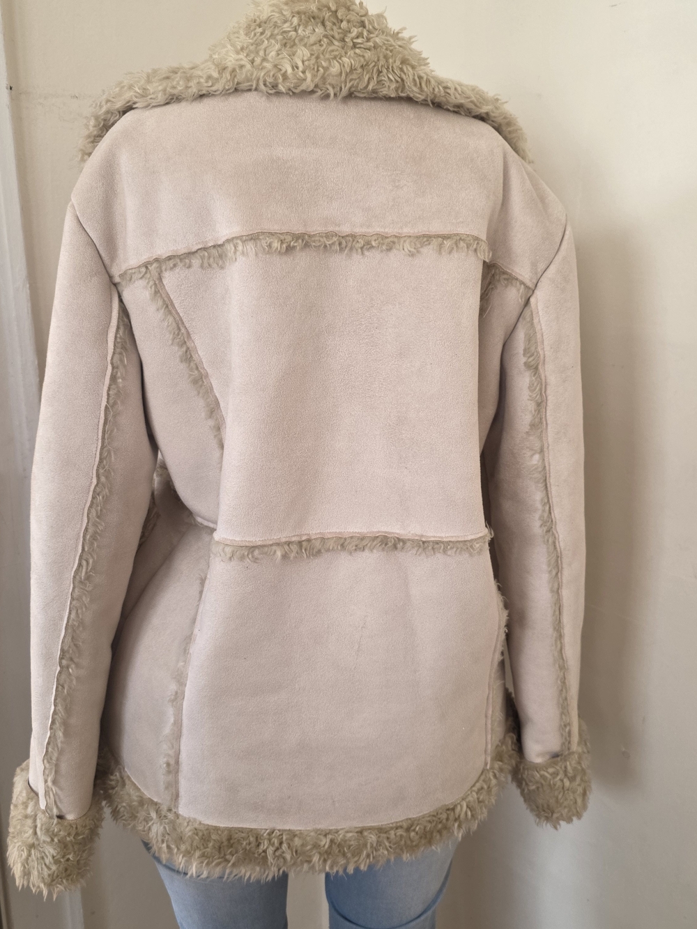 Cato Cream Faux Shearling Trim Jacket - Picture 2 of 6